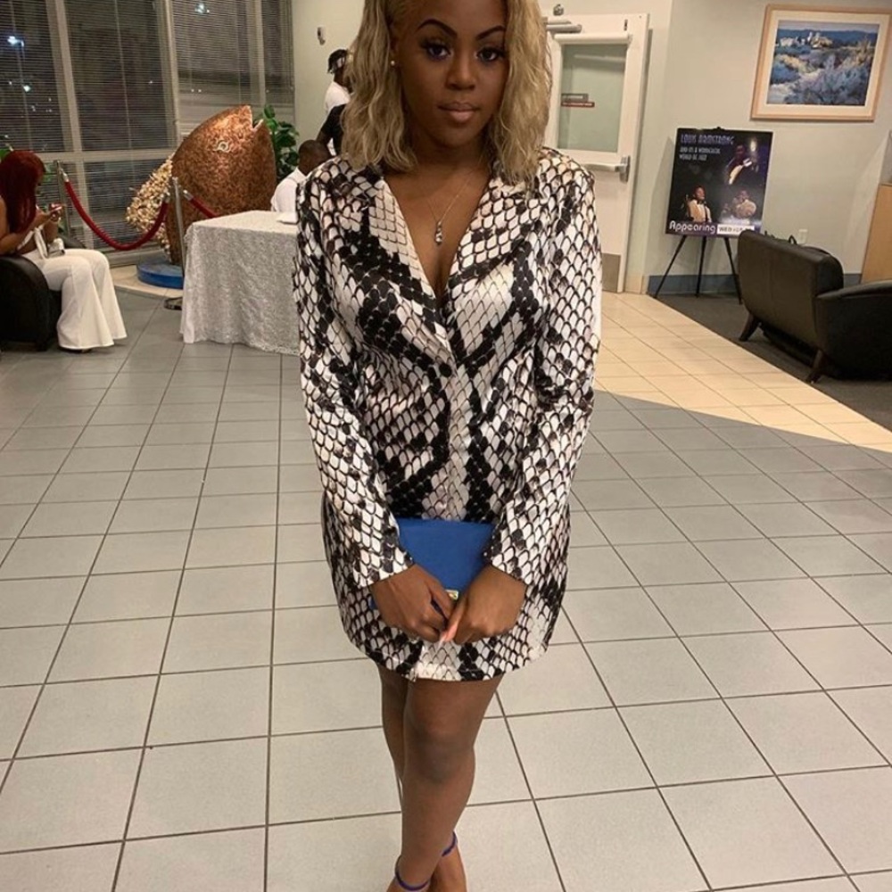 silk snake skin dress
